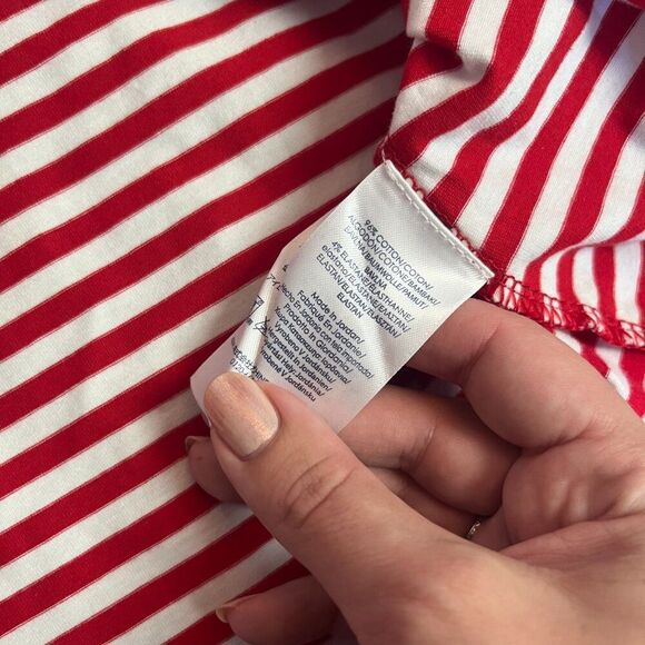 Chaps by Ralph Lauren White Red Striped Top Size XL - Picture 5 of 7